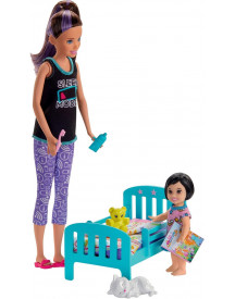 BARBIE SKIPPER BABY SITTER LIT + BEBE
