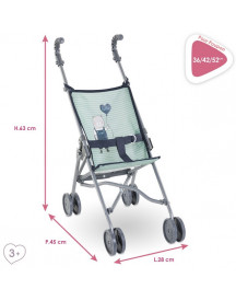 POUSSETTE CANNE SAUGE DOUBLE ROUES 63CM