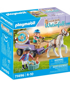 ENFANTS AVEC CALECHE ET PONEY