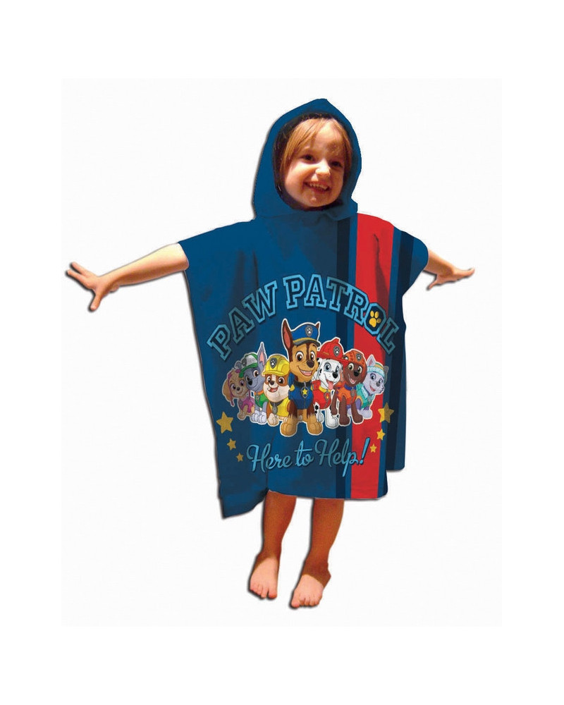 PONCHO POLYESTER 55X110CM PAW PATROL BLE