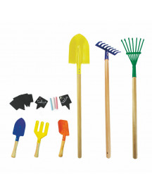 BOITE 7 OUTILS A JARDIN BOIS/METAL+CRAIE