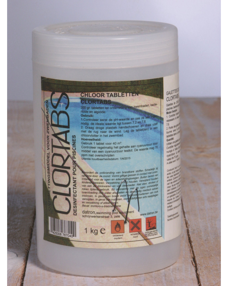 1KG TABLETTE 200GR DE CHLORE DIS LENTE