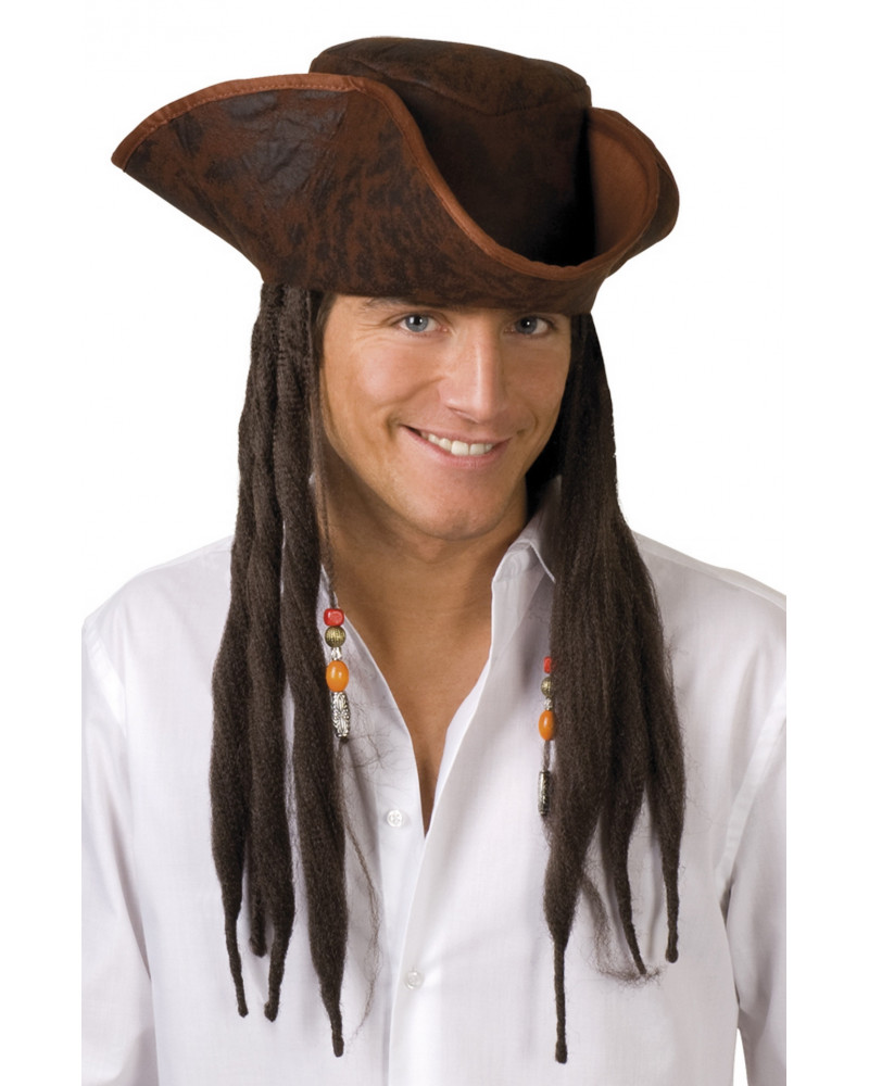 CHAPEAU DE PIRATE + LGS CHEVEUX