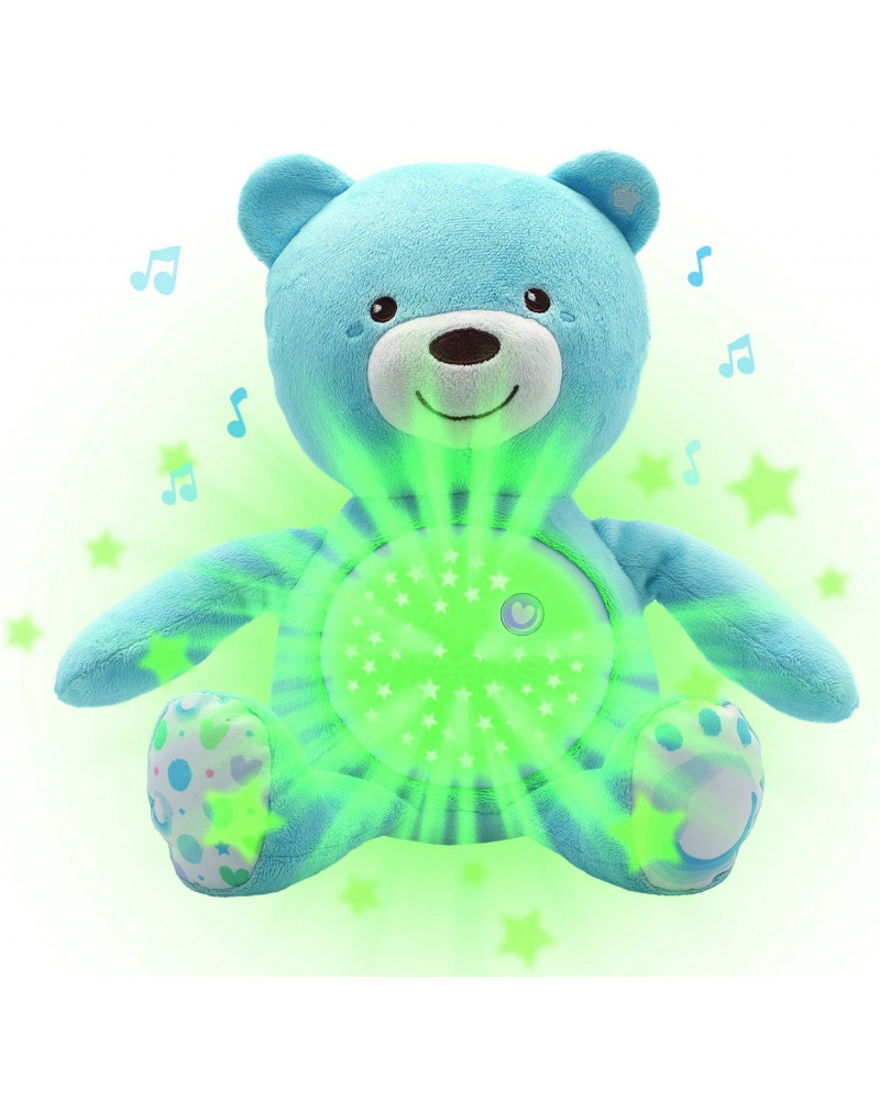 OURSON PROJECTEUR BEBE BLEU