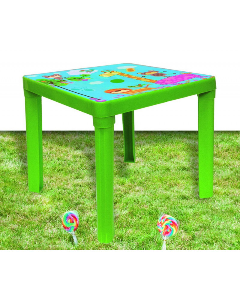 TABLE 46X46X43 VERTE ANIMAL