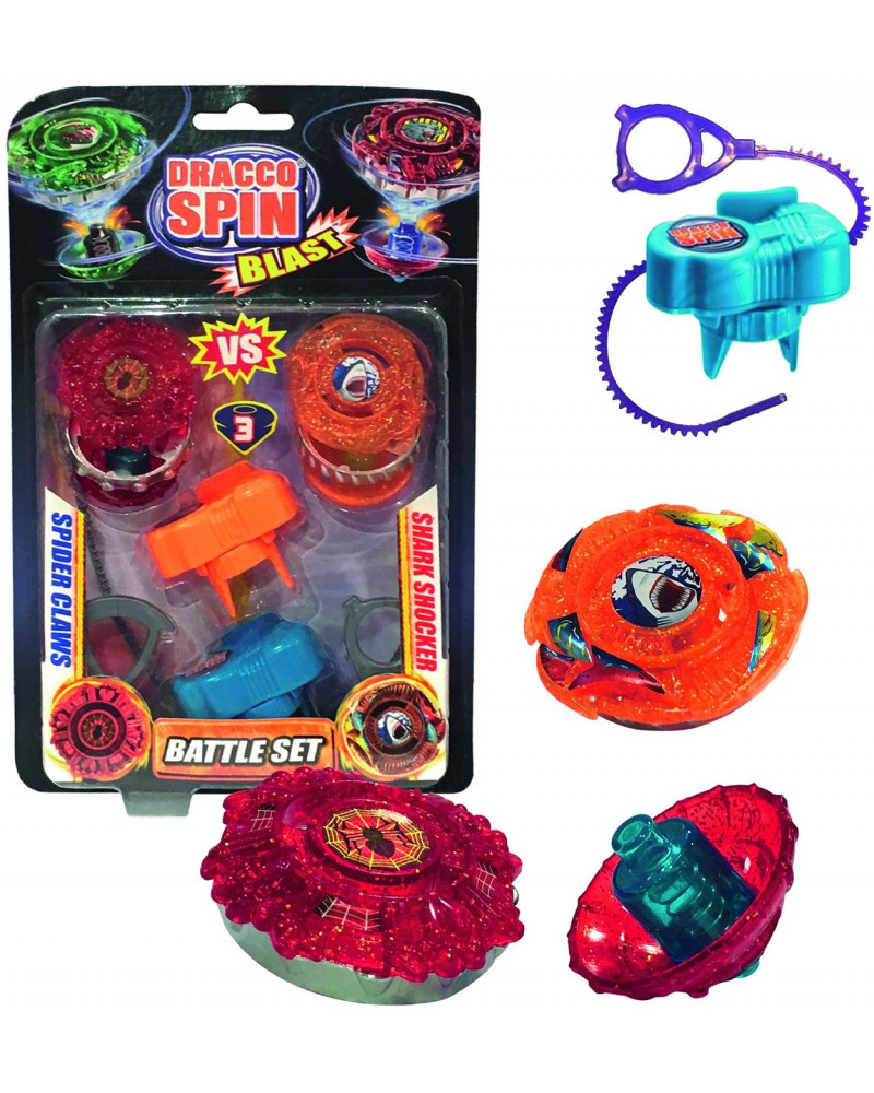 BLISTER 2 TOUPIES + LANCEUR DRACCO SPIN