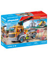 CAMION DE CHANTIER AVEC GRUE ET OUVRIER
