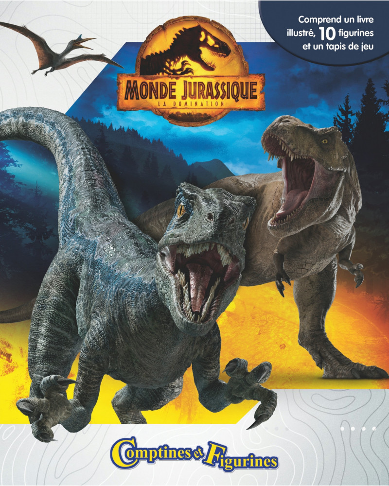 COFFRET COMPTINES ET FIGURINES JURASSIC