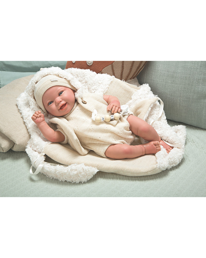 REBORN BEBE DIEGO 45CM + SAC PORTE BEBE