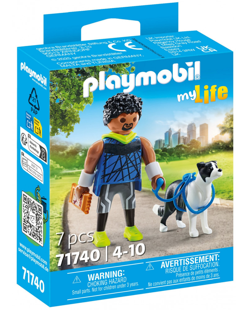 HOMME SPORTIF AVEC BORDER COLLIE