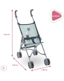 POUSSETTE CANNE SAUGE DOUBLE ROUES 63CM