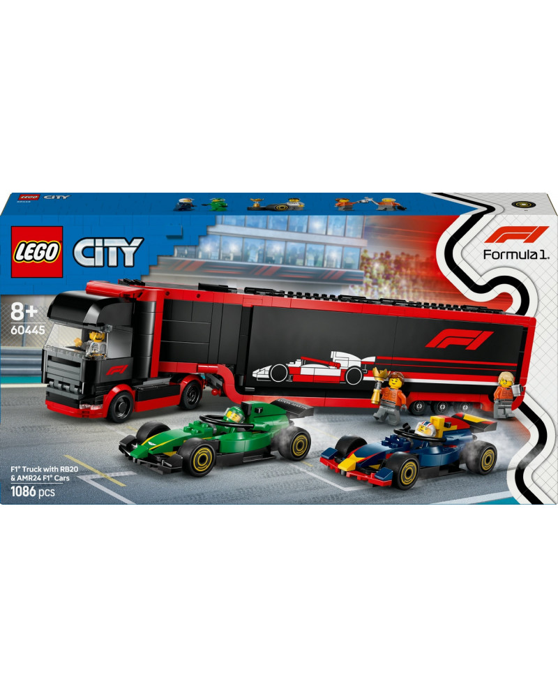 CAMION DE F1 AVEC F1 RB20 ET AMR24
