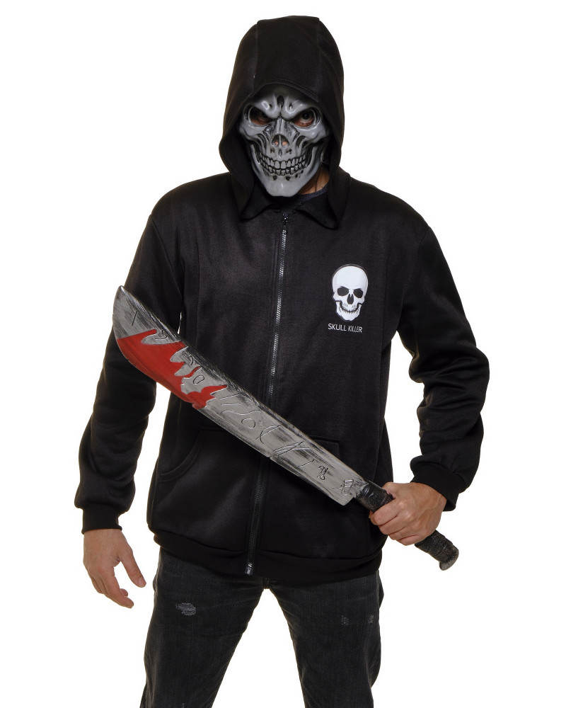 SWEAT ET MASQUE ADULTE SQUELETTE TUEUR