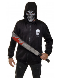 SWEAT ET MASQUE ADULTE SQUELETTE TUEUR