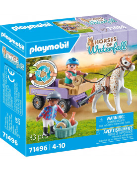 ENFANTS AVEC CALECHE ET PONEY