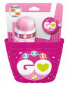PANIER VELO + GOURDE + SONNETTE ROSE
