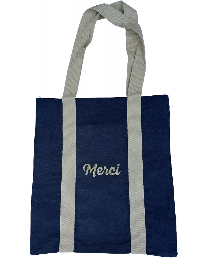 TOTE BAG BLEU MERCI