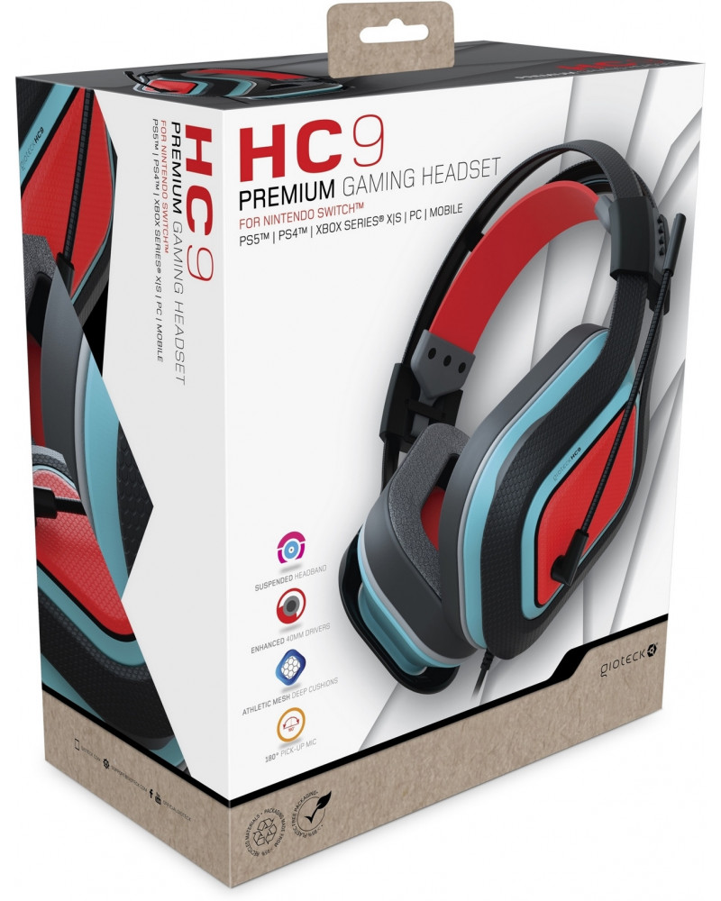 CASQUE FILAIRE HC-9 BLEU ET ROUGE