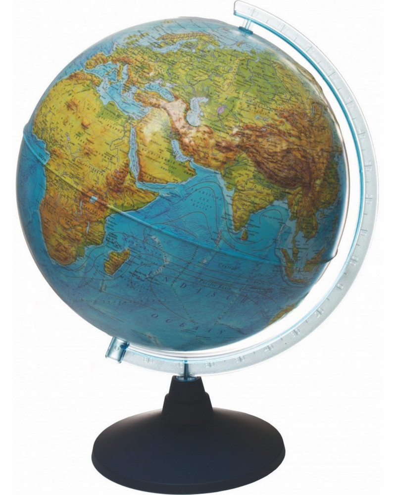 GLOBE 32CM LUM. JOUR/NUIT + RELIEF GEO/P