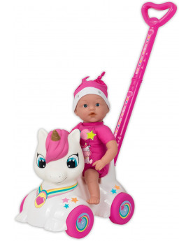 BEBE 37CM + PORTEUR LICORNE