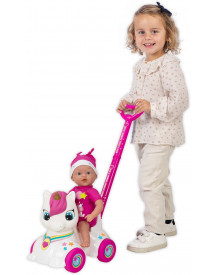 BEBE 37CM + PORTEUR LICORNE