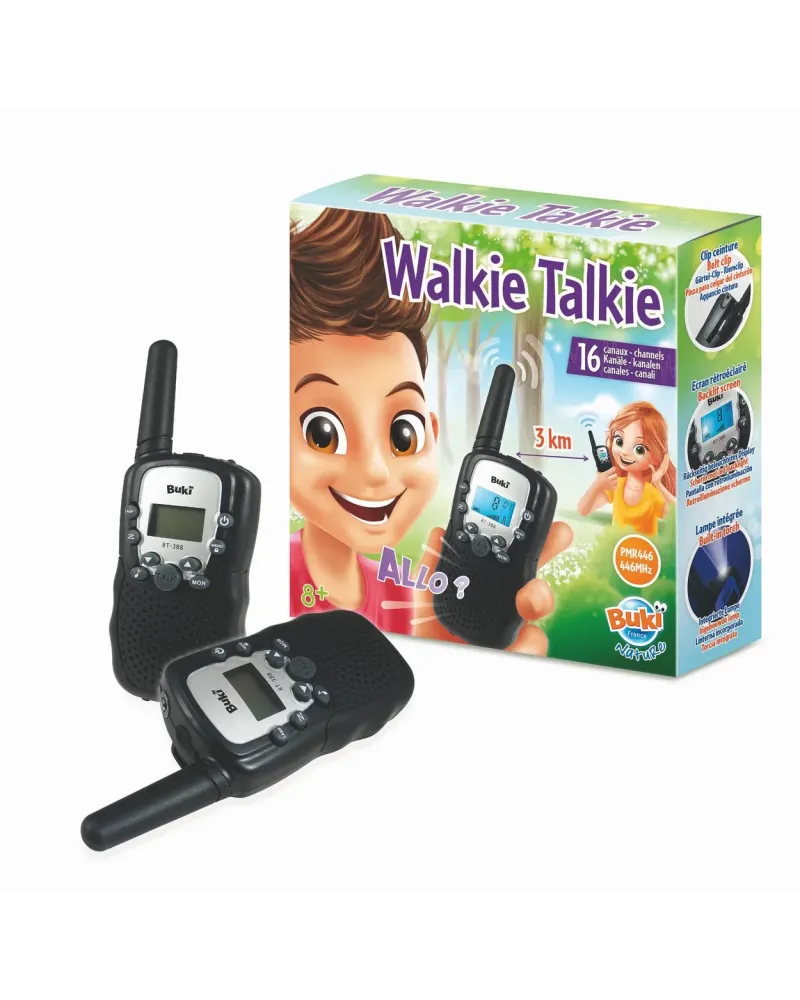 TALKIE WALKIE  Portée de 3 km. 8 canaux, mode appel, lampe intégrée...