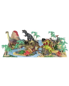 GRANDE BOITE DINOS AVEC TAPIS + DINOS  Grande boîte de jeu avec 1 t...