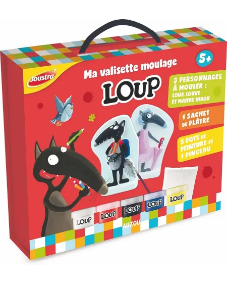 LOUP VALISETTE MOULAGE  3 moules, du plâtre, 5 pots de peinture et ...