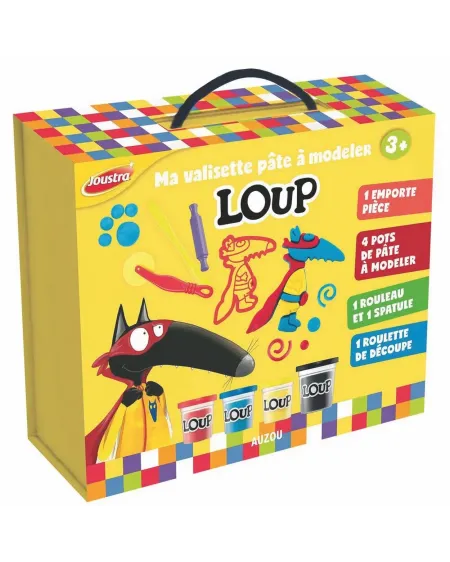 LOUP VALISETTE PATE A MODELER  4 pots de pâte à modeler et des acce...