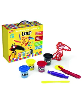 LOUP VALISETTE PATE A MODELER  4 pots de pâte à modeler et des acce...