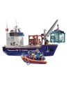 GRAND CARGO AVEC BATEAU DE DOUANIERS   PMB70769 PLAYMOBIL Pays d'or...