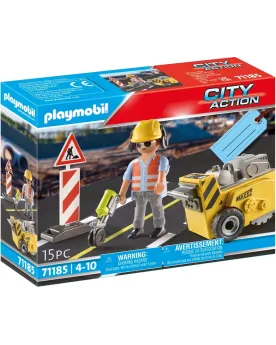OUVRIER AVEC SCIE DE SOL  PMB20230925-SETCADEAU PMB71185 PLAYMOBIL ...