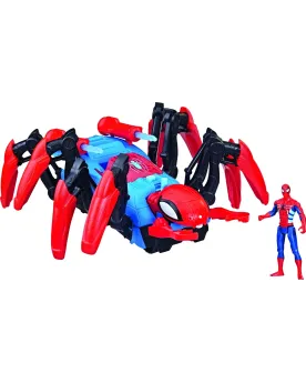 SPIDERMAN VEHICULE ARAIGNEE + FIG 10CM Pousse le véhicule Spider po...
