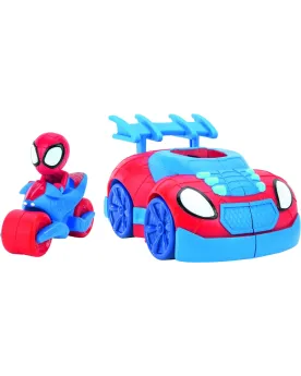 SPIDEY VEHICULE 2 EN 1  Pousse sur le spoiler pour ouvrir l'avant d...