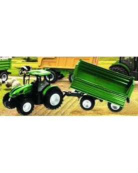 1/24 TRACTEUR + REMORQUE BENNE BASCULANT  1/24. En métal. 1 benne b...