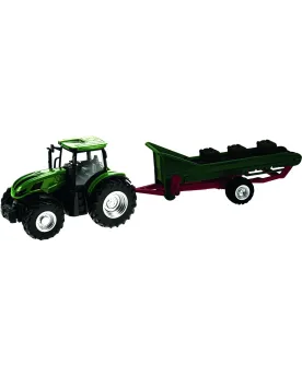 1/24 TRACTEUR + REMORQUE A BALLOTS ASS.  En métal. 1/24. Phares et ...