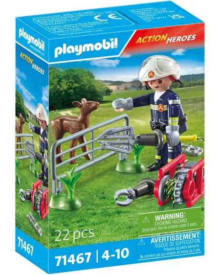 POMPIER AVEC FAON A SAUVER   PMB71467 PLAYMOBIL Âge Minimum: 4A -Âg...