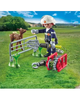 POMPIER AVEC FAON A SAUVER   PMB71467 PLAYMOBIL Âge Minimum: 4A -Âg...