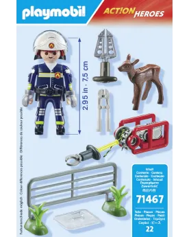 POMPIER AVEC FAON A SAUVER   PMB71467 PLAYMOBIL Âge Minimum: 4A -Âg...