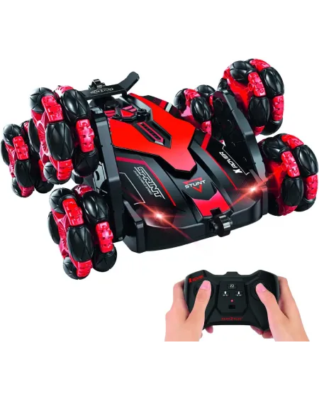 R.C. STUNT CAR 6 ROUES Batterie 3.7 V rechargeable USB (câble inclu...
