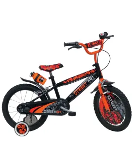 VELO 16" STREET ART 2 FREINS 1 GOURDE  Roues gonflables, 2 freins, ...