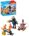 POMPIER AVEC POMPE A EAU ET RESERVOIR   PMB71826 PLAYMOBIL Âge Mini...
