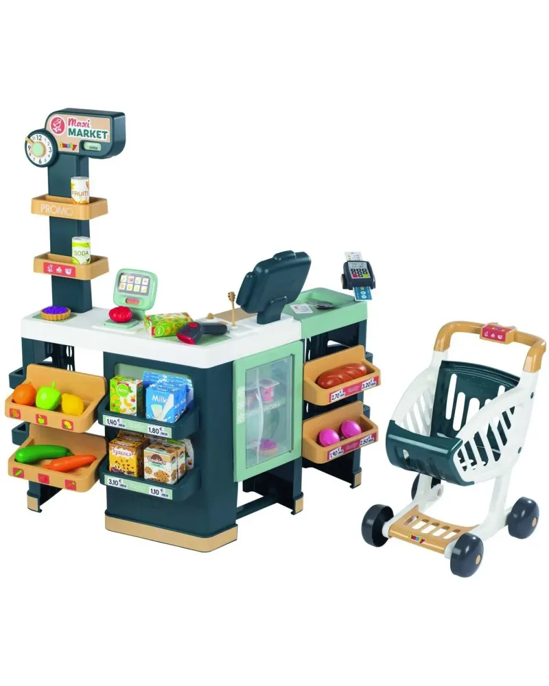 MAXI MARKET  Avec une caisse électronique, un scanner, un frigo, un...