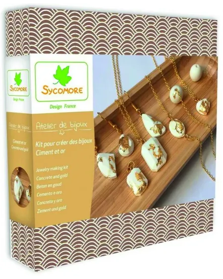 ATELIER BIJOUX CIMENT ET OR Contient : ciment blanc, 2 moules (1 p... ATELIER BIJOUX CIMENT ET OR Contient : ciment blanc, 2 moules (1 p...