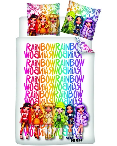 HOUSSE COUETTE POLYCOTON RAINBOW HIGH  Housse : 140 x 200 cm + 1 ta...