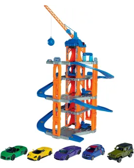 GARAGE 5 NIVEAUX + 5 VOITURES L/S  5 véhicules inclus. 75 H cm. MAJ...