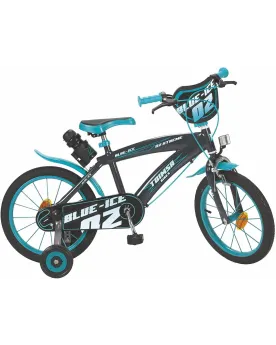 VELO 16" BLUE ICE  Roues gonflables, 2 freins et gourde. TOS16226 T...