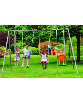 PORTIQUE JADE 2M20 2 BALANCOIRES 1 FACE  Avec 2 balançoires, 1 vis-...