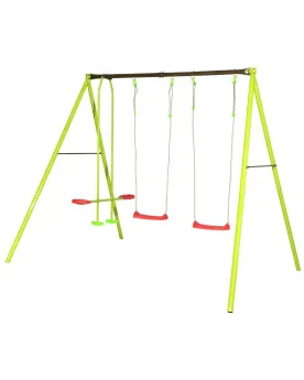 PORTIQUE METAL ELIROU 2M20 2 BALANCOIRE Avec 2 balançoires et un vi...