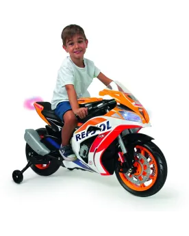 MOTO COURSE REPSOL 12V Batterie 12V. Bandes de caoutchouc sur les r...